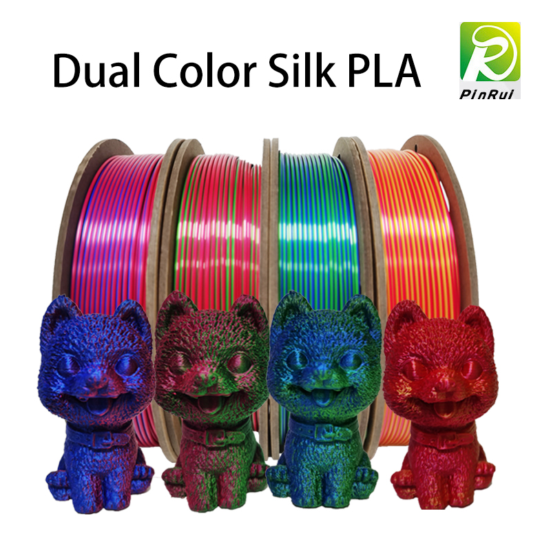 Dos colores en filamento Filamento de seda dual de color para la impresora 3D Filamento caliente Pinrui