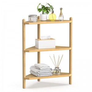 Estante de esquina de la ducha de bambú