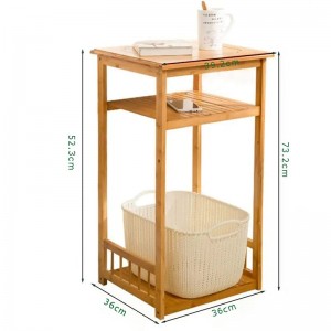 2niveles Mesa al final del gabinete de almacenamiento de madera personalizable de almacenamiento de madera de bambú