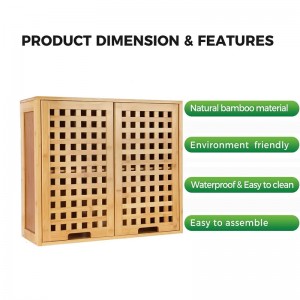 Armarios de almacenamiento de guardarropa de gabinete de baño de bambú