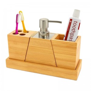 Accesorio de baño de bambú