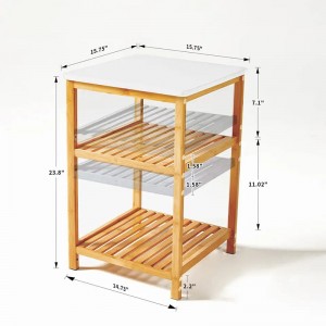 3niveles Mesa de madera de bambú Moderra denoche Moderna de lanoche