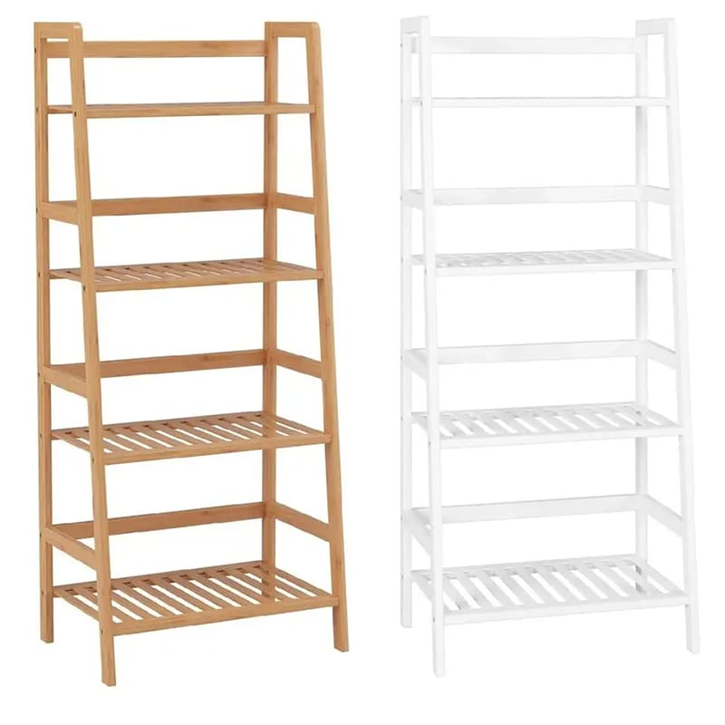 Estantería de la escalera de bambú