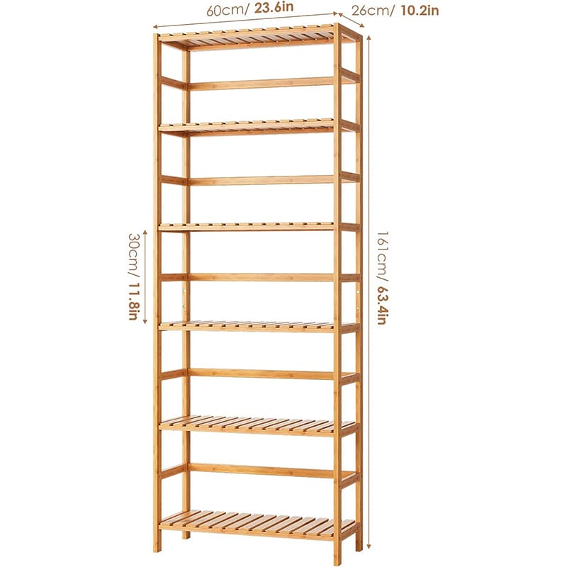 Rack de 6niveles de bambú ajustable