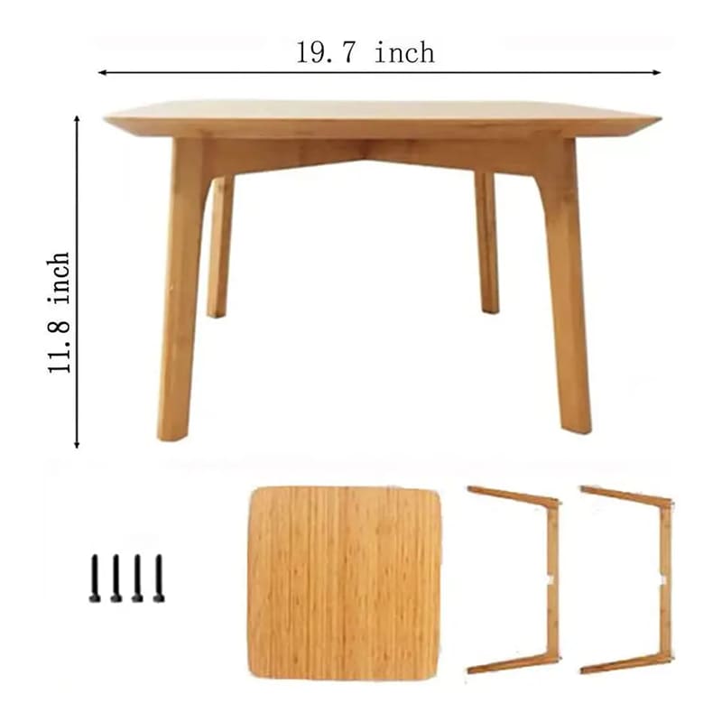 Una mesa de té baja se encuentra en el piso de una mesa cuadrada de tatami muebles de bambú