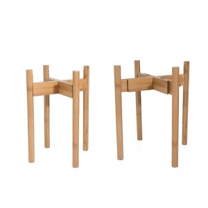 Soporte de planta de estante de flores ajustables de bambú