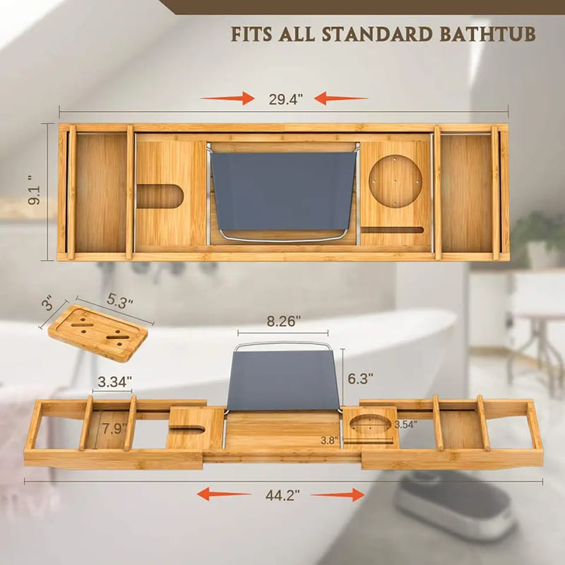 Bandeja de baño de bambú