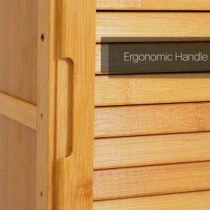 Final de la puerta del cerrador de casillero de acabado Gabinete de almacenamiento de bambú vertical