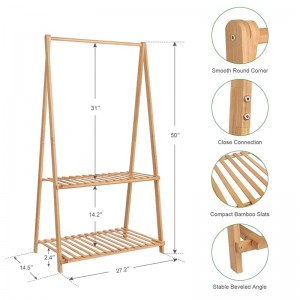 Gran capacidad y espacio que ahorranniños paraniños de bambú percha