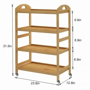 El vehículo de gestión de almacenamiento multipuros enrollable es duradero y fácil de mover el auto de almacenamiento de bambú