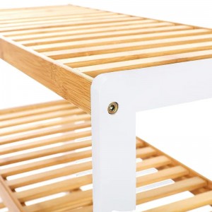 Estante de almacenamiento organizador de calzado de bambú de bambú