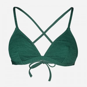 Top de bikini triangular con bandas