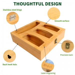 Almacenamiento de la bolsa de la cremallera de bambú
