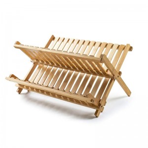 Estante de secado de platos de bambú