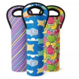Productos promocionales OEM Bolsa de vinosneopreno blanca personalizada para sublimación Impresión
