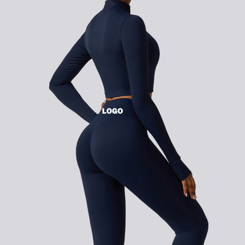SC9281 3 piezas chaqueta deportiva farol leggings yoga de yoga fitness leggings gimnasia ropa de gimnasio ropa gimnasia con cremallera