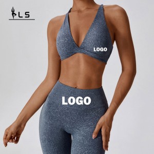 SC1054 Set de yoga Fitness Woman 2024 Sport Bra and Leggings estampado Fitness Wear Gym Set femenino