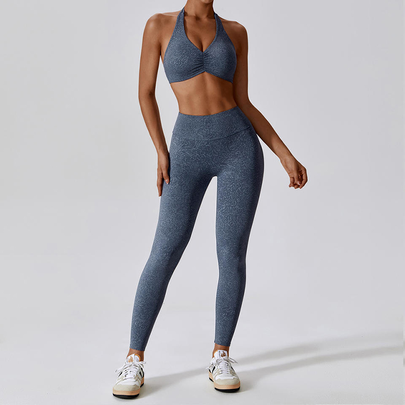 SC1054 Set de yoga Fitness Woman 2024 Sport Bra and Leggings estampado Fitness Wear Gym Set femenino