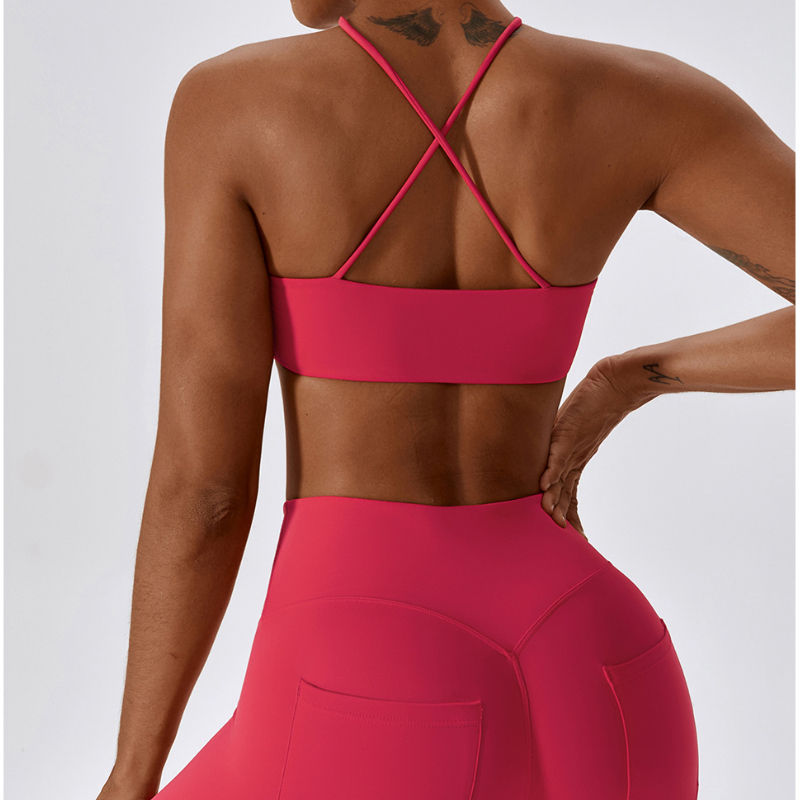SC1061 Sport Bra y Leggings Set Yoga Conjunto Traje de yoga Juego para mujeres con ropa de gimnasia al aire libre