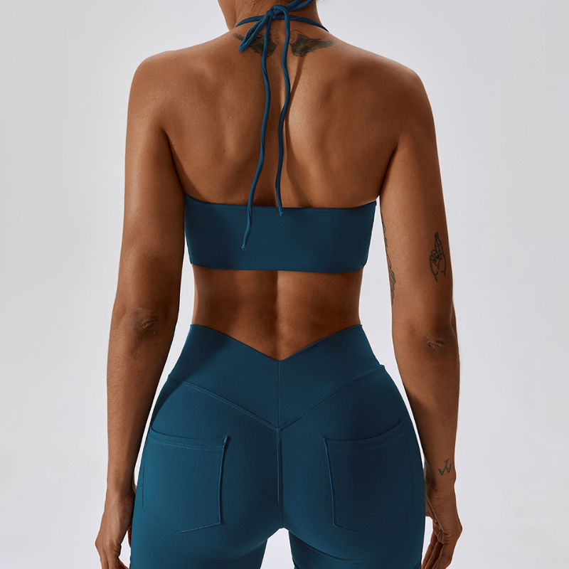 SC1065 2023 Nuevo conjunto de yoga de uso activo personalizado Fitness V corta de yoga de cita