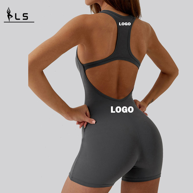 SC10611 One Pieces Mujeres sin costuras Juntos de yoga Bodysuit Hollow Out Back Singless SEXY Rompers cortos Jumpsuits