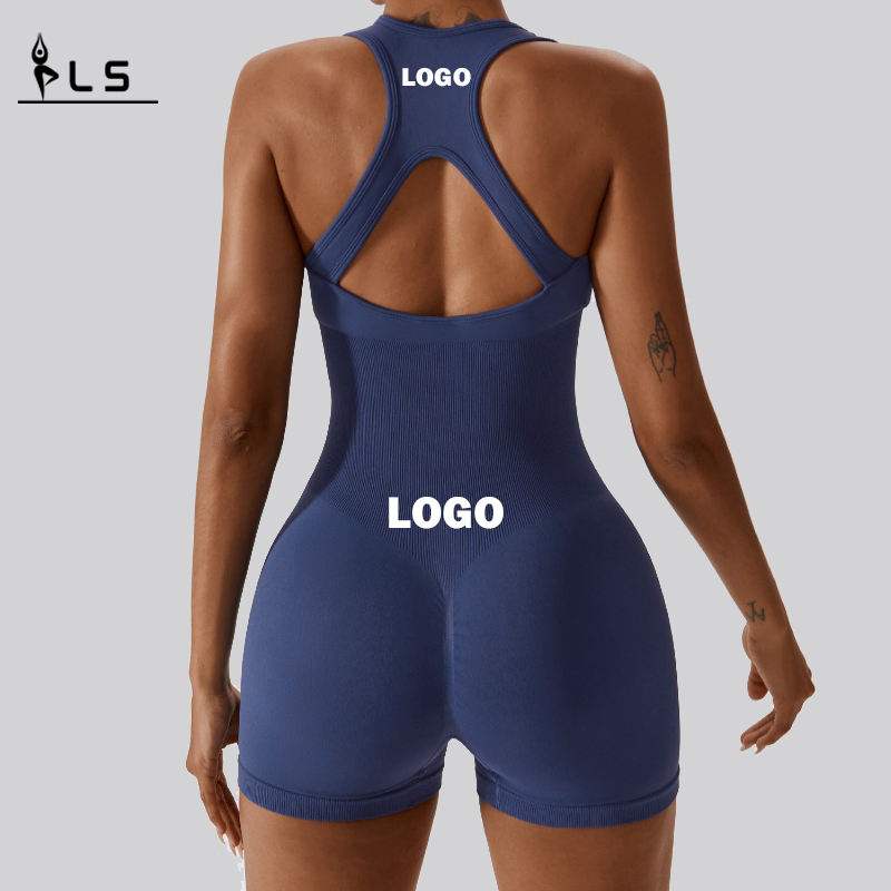 SC1073 One Piece Spaghetti Strap Bodycon Bodysuit Custom Lumpsuit Mompers sin costura