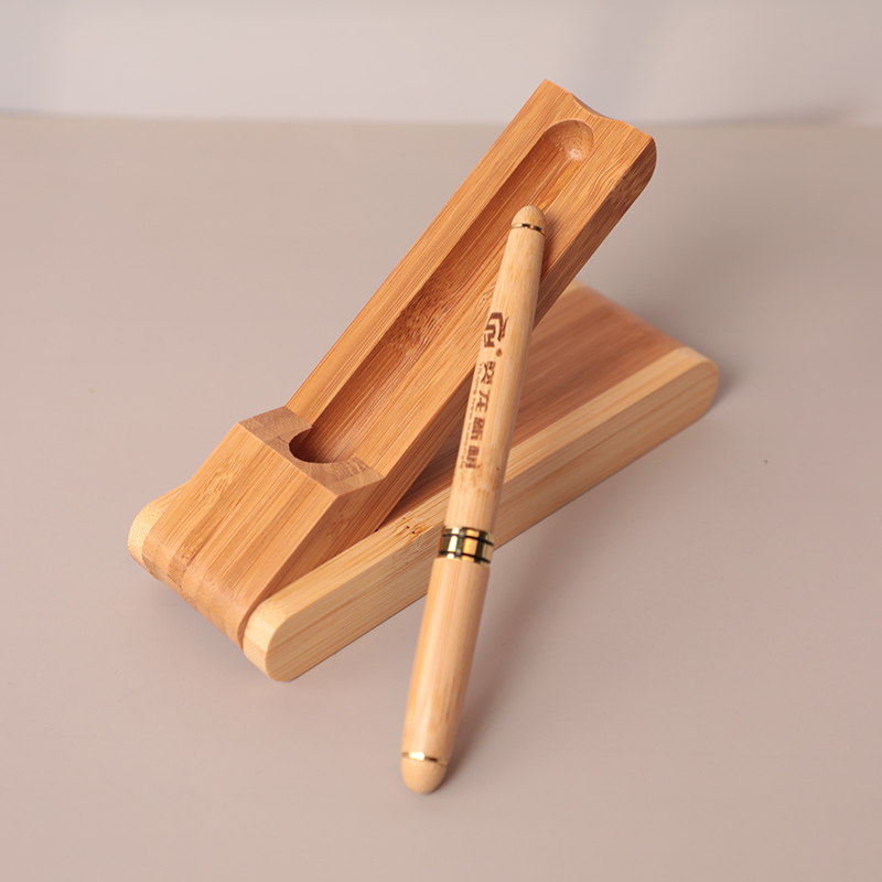 Juego de pluma de regalo de bambú