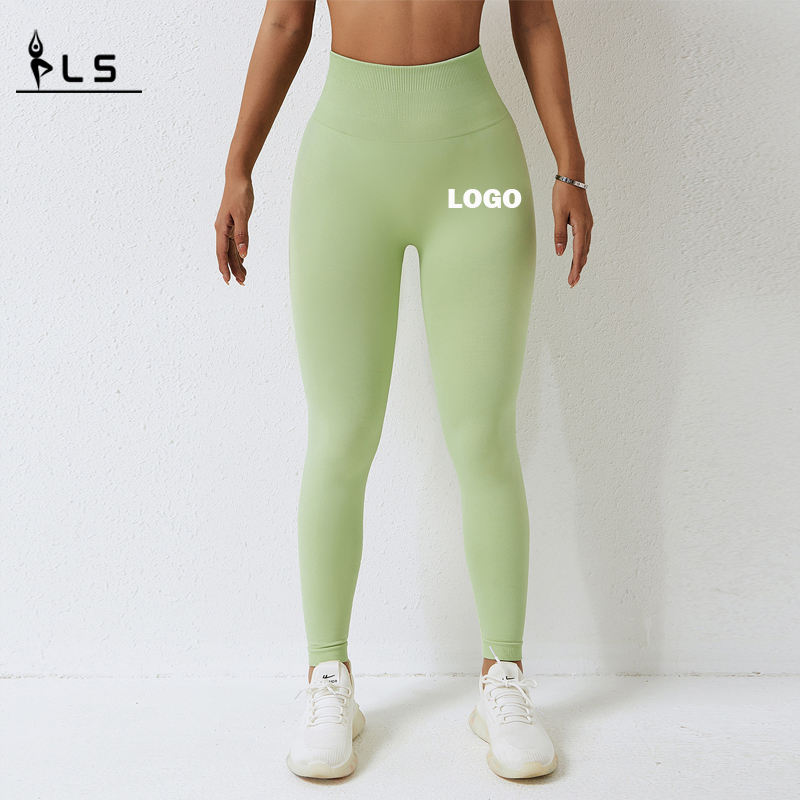 SC10109 Leggings de yoga de gimnasio sin costuras Mujeres con medias de logotipo personalizadas Butt Butt Women Yoga Leggings