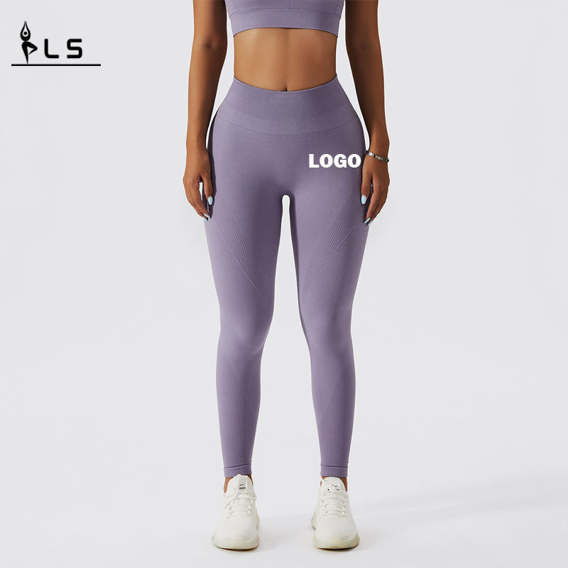 SC10106 Pantalones de yoga para mujer Leggings activos Levegadas de botín sin costuras Estiramiento de la cintura alta de la cintura Legging