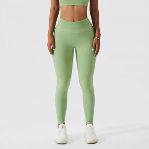 SC10106 Pantalones de yoga para mujer Leggings activos Levegadas de botín sin costuras Estiramiento de la cintura alta de la cintura Legging
