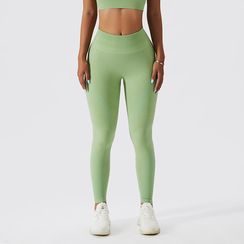 SC10106 Pantalones de yoga para mujer Leggings activos Levegadas de botín sin costuras Estiramiento de la cintura alta de la cintura Legging