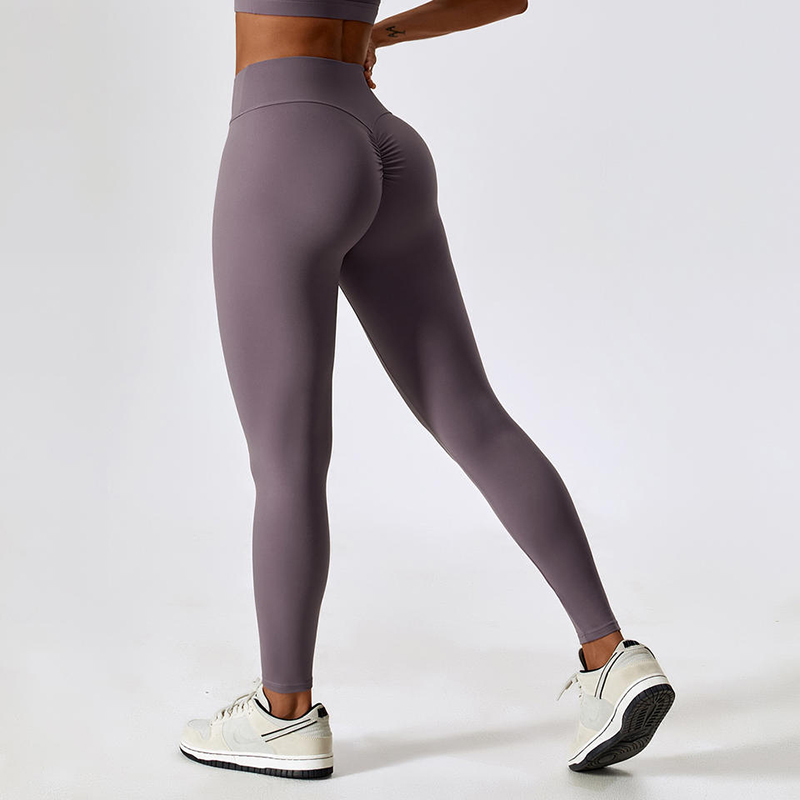 SC10107 Pantalones elásticos de cuatro vías respirables personalizados estirado de la cintura alta ygada de yoga seca para mujeres
