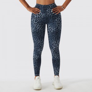 SC10112 Costrado Leopardo Impresión Alta cintura Fitness Legging Femme Scrunch Bum Leggings Pantalones de yoga