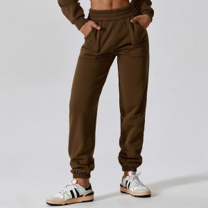 SC10114 Mujeres cintura elástica jogger tibio suelto pantalones de chándal de invierno