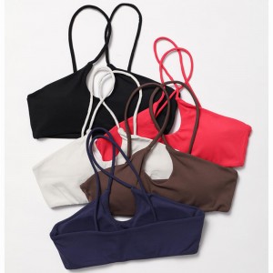 SC10165 Nylon Green Adultos transpirables Sport Bra Active Sexy Back Custom Logotipo Halter Halter Sports Bra