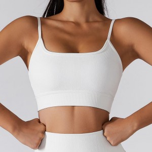 SC10174 White Sports sujetador activo ropa de etiqueta privada yoga bras sexy strappy personalizado sujetador deportivo para mujeres