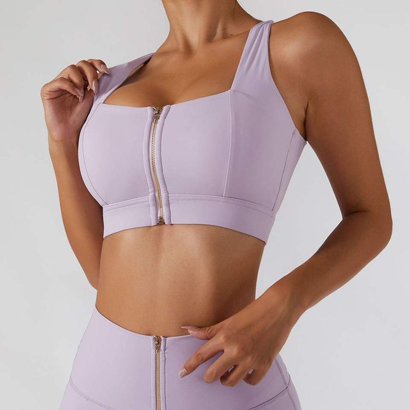 SC10187 Sports Fitness Fitness Fitness Fitness Brazo de alto impacto Sports Corset Front Zip Sports Bra