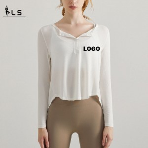 SC10261 Camisa deportiva Mujer Fitness Top Women Sexy Sports SUDER Camisa de sudor Sports Yoga Entrenamiento de la camiseta seca rápida Mujeres Mujeres