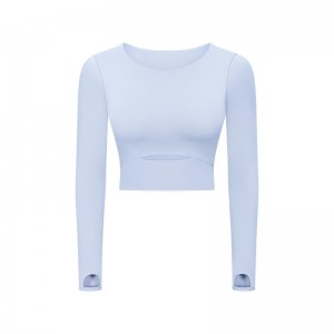 SC10275 ajustado ajustado camiseta de yoga de manga larga