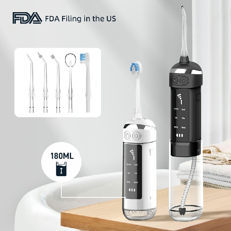 Irrigador oral Portable Dental Water Flosser IPX7 RECOMPLEDO DEL AUTO 6 MODES CLIMINADOR DE DIEDES 180 ml de agua dental chorro