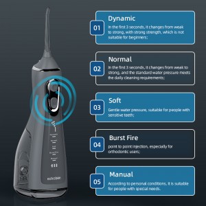 Tanque de agua de limpieza de cuidado dental recargable Flosa de agua inalámbrica para los dientes Brazes