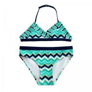 Halter estampado traje de baño de dos piezas paraniños