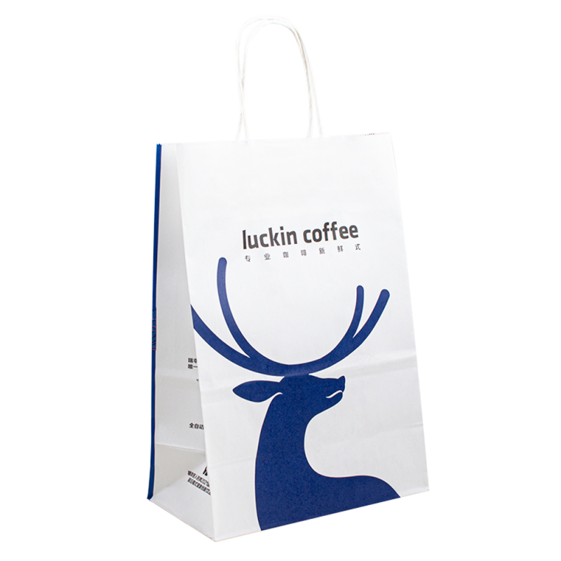 Bolsa de papel de papel kraft al por mayor bolsita de papel de compra de regalonegro con logotipo para ropa de embalaje personalizado