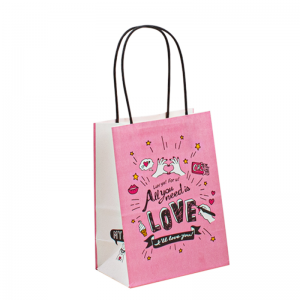 Bolsa de papel de papel kraft al por mayor bolsita de papel de compra de regalonegro con logotipo para ropa de embalaje personalizado