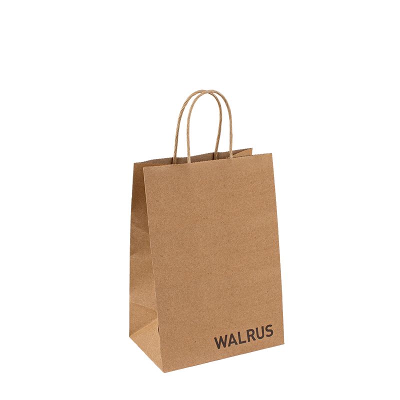 Bolsa de papel Kraft reciclable con la propia bolsa de papel de compra de logotipo de logotipo para comida con la bolsa para llevar