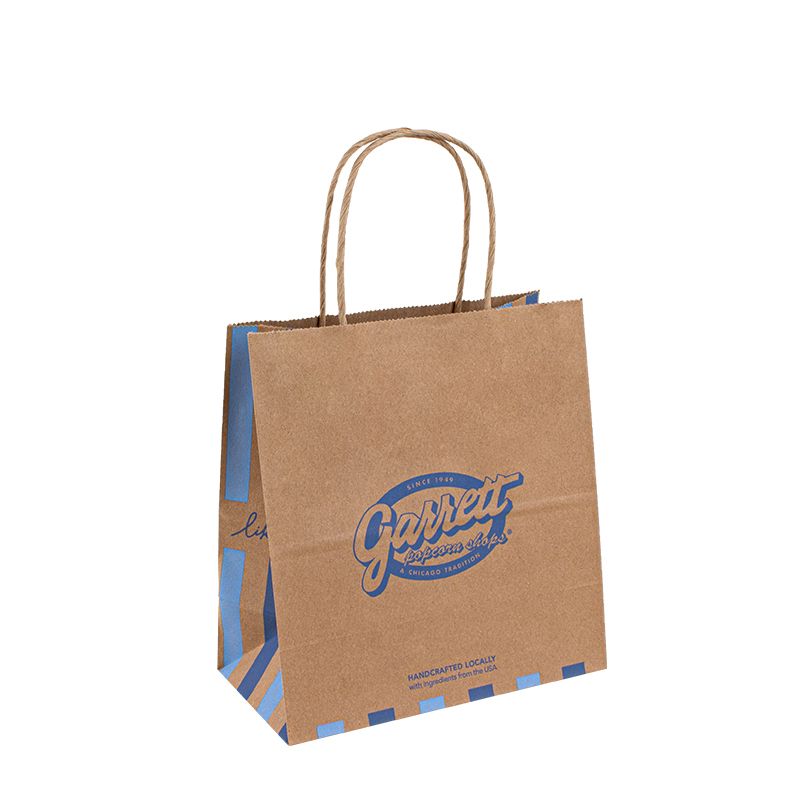Bolsa de papel Kraft reciclable con la propia bolsa de papel de compra de logotipo de logotipo para comida con la bolsa para llevar