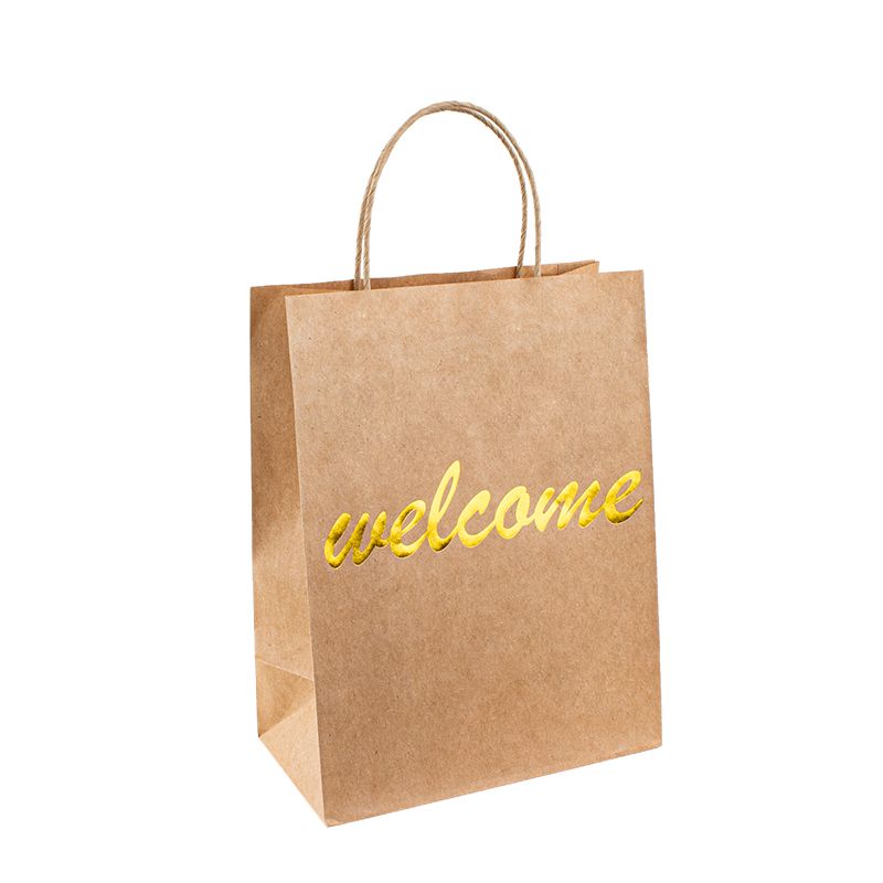 Alma de la impresión de logotipo personalizado de la impresión de la mano Take Away Kraft Paper Bag Leche Té Packing Bag