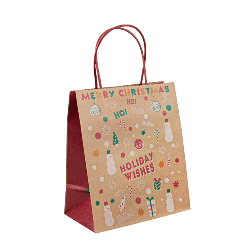 bolsa de papel con logotipo impreso kraft compras promocionales brown kraft bolsas de papel personalizadas