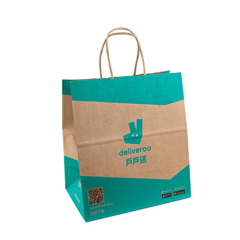 Bolsa de compras de papel Kraft Embalaje de alimentos bolsas de papel personalizadas con bolsa de papel logo con asa