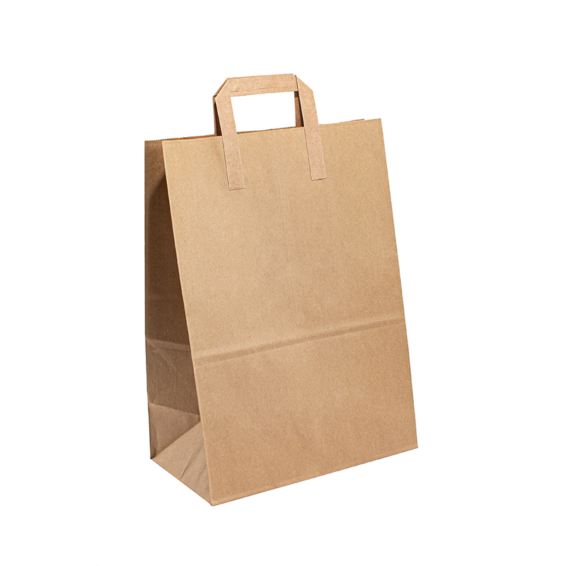 Bolsa de papel de lujo de Kraft Retail Bolsas con su propia bolsa de papel Kraft Kraft con mango